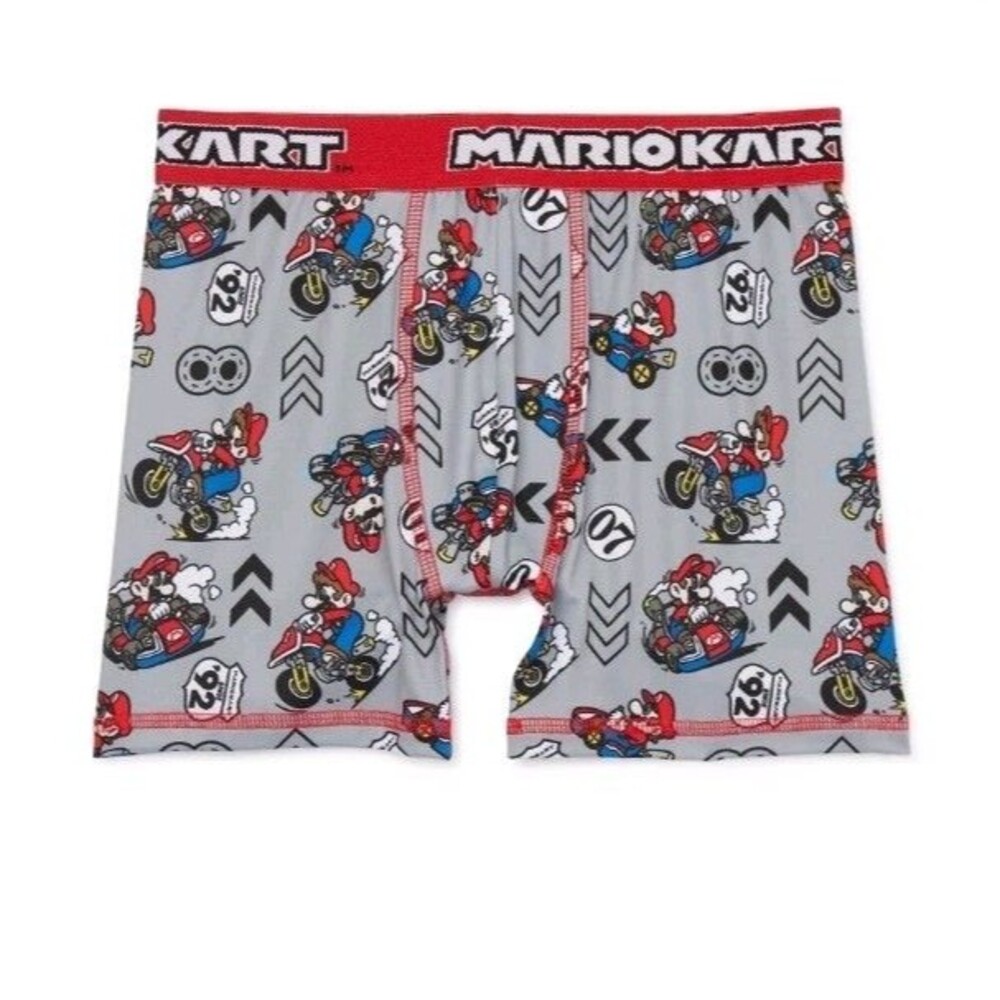 Mario Kart Boys 4pk Boxer Briefs Small 4/5 + 2x3pk Wonder Nation No Show Socks M - Picture 5 of 11